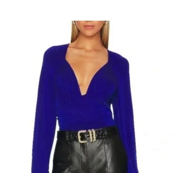 Free People In Your Arms Bodysuit In Electric Indigo - Picture 1 of 4